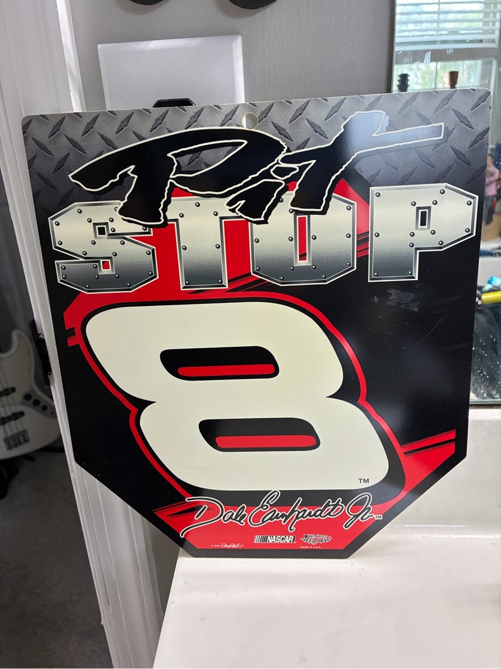 Nascar Black Red White #8 Stop Sign Wall Decor